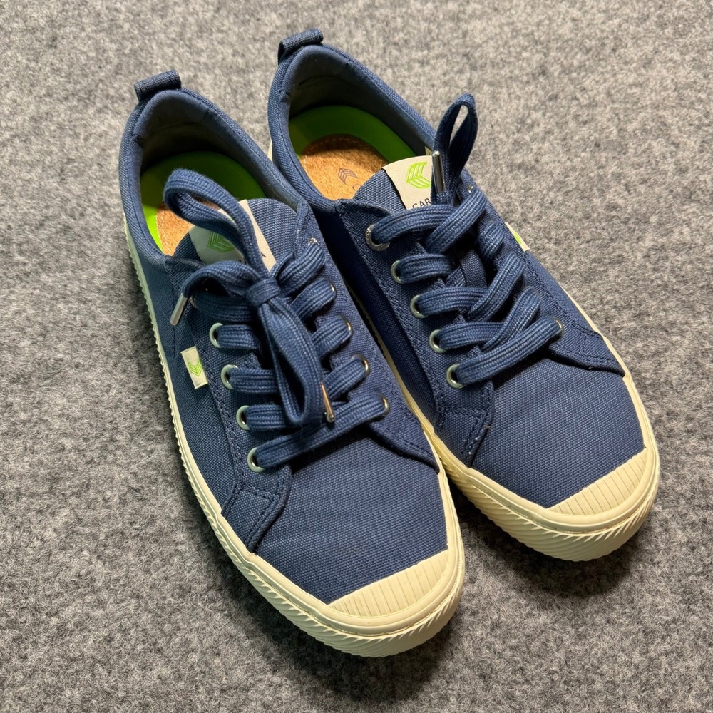 CARIUMA OCA LOW Blue Canvas Sustainable Sneakers Women Size 8.5 Men Size 7